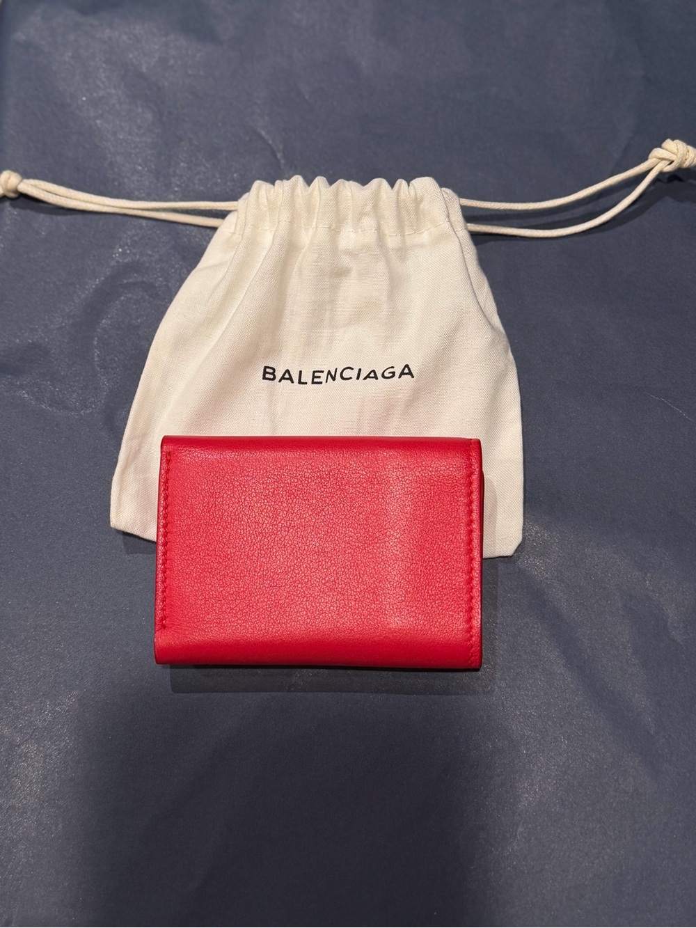 Authentic Balenciaga Red Leather Envelope Papier Wallet with Original Dusty Incl - Picture 3 of 11